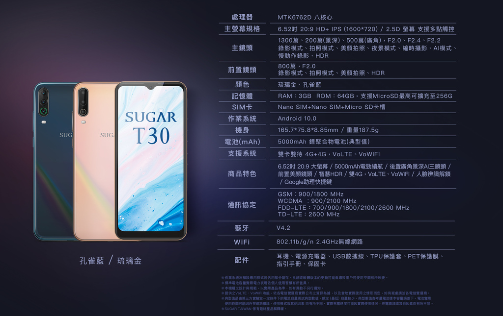 購買SUGAR T30糖果手機的4大理由，6.52吋大螢幕、廣角3鏡頭、5000mAh大容量續航力、中華電信獨家開賣 @菲菲吳小姐